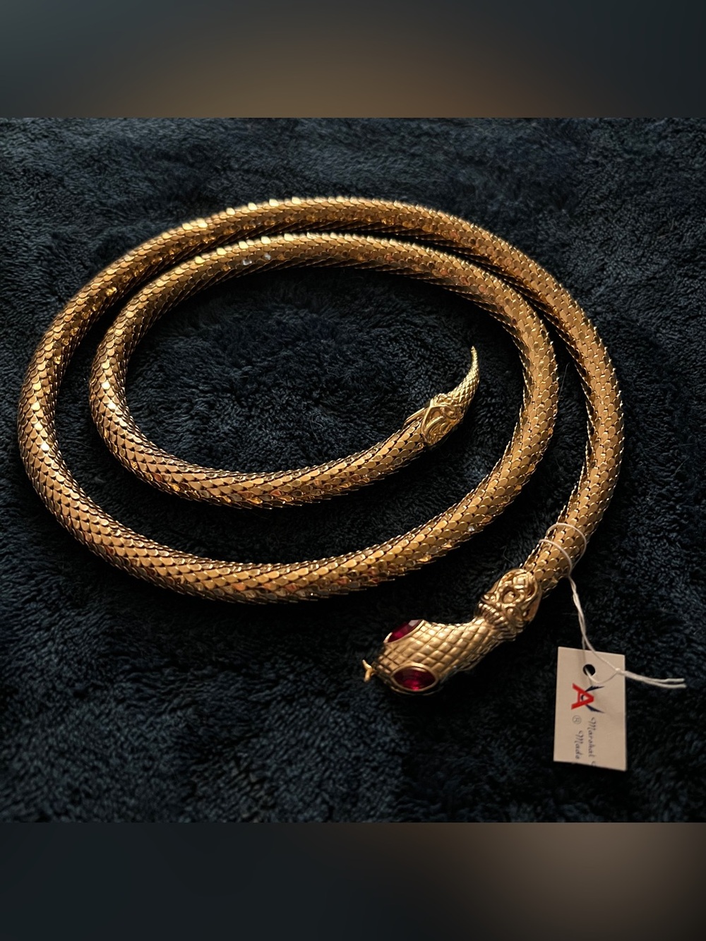 NEW in BOX 🐍 DL Auld Snake Mesh Belt Necklace 40” 🐍 NOS Original Tags Box MINT